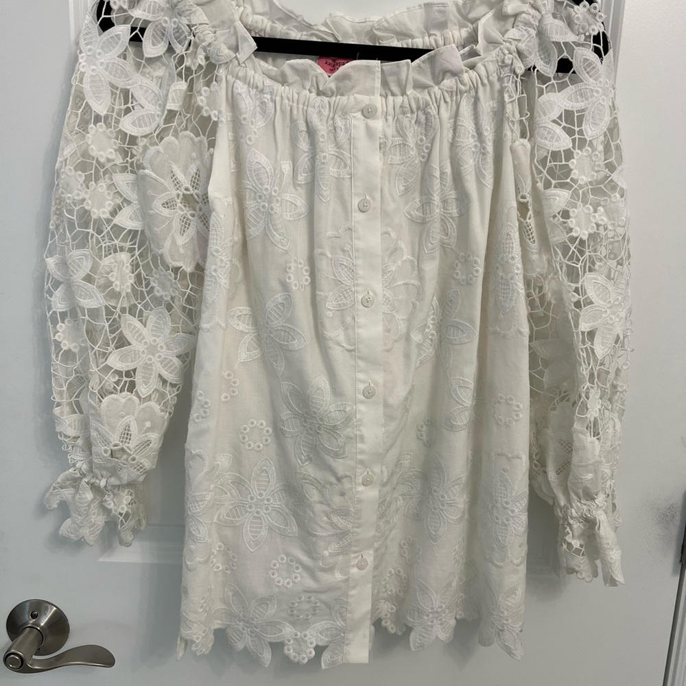 Kate Spade White Lace Women's Top